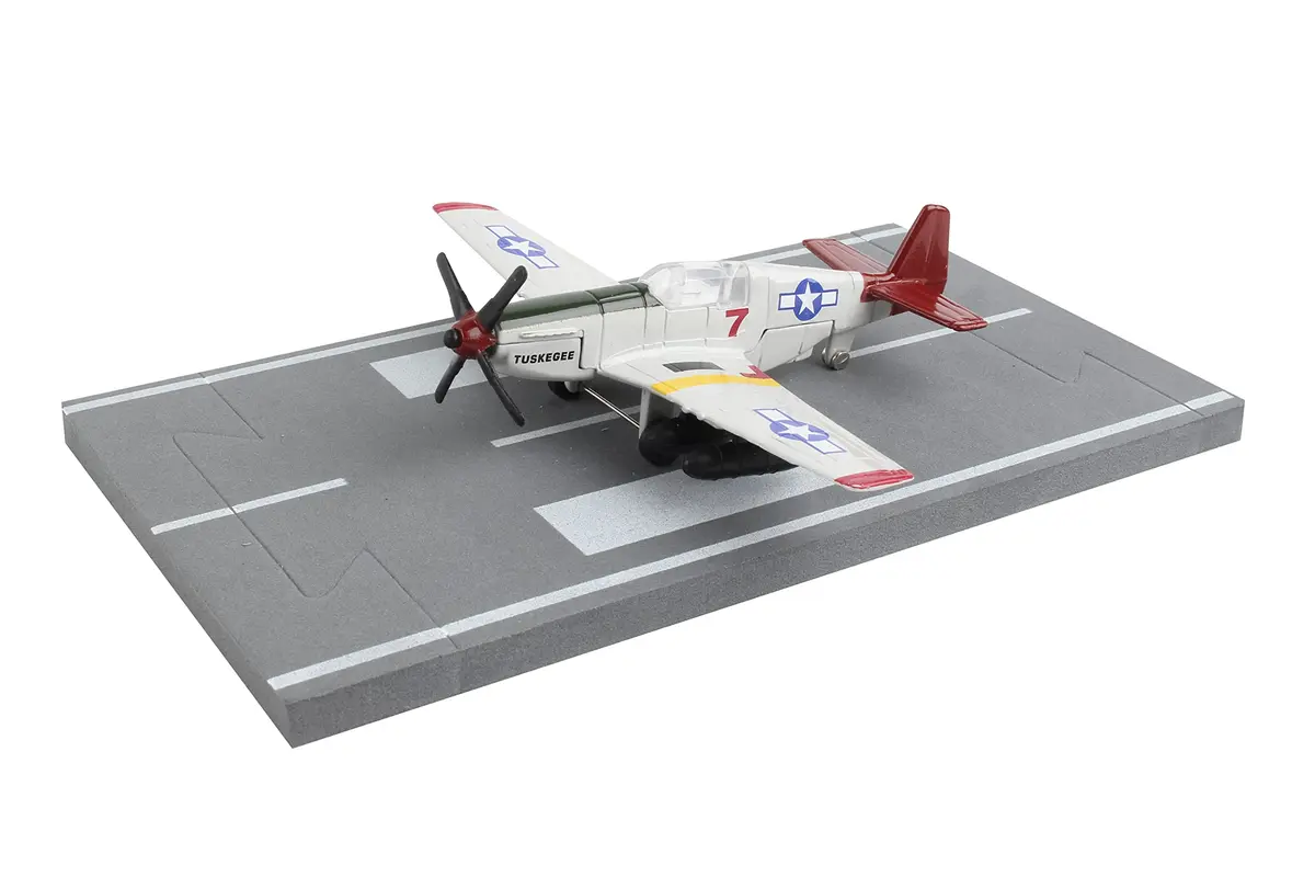 Runway24 P51 Tuskegee Airmen Vehicle | Die-Cast Model with Rubber Runway (4in x 4.625in x 1in) - view 3