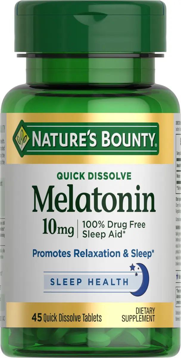 Nature's Bounty Melatonin 10mg Quick Dissolve Tablets | Vegetarian Sleep Aid - main product image