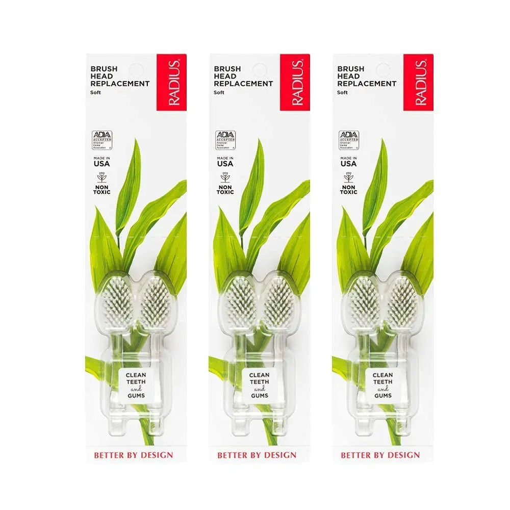 RADIUS Replacement Toothbrush Heads, Soft Bristles, 2-Count | Improve Gum Health & Reduce Gum Issues - main product image