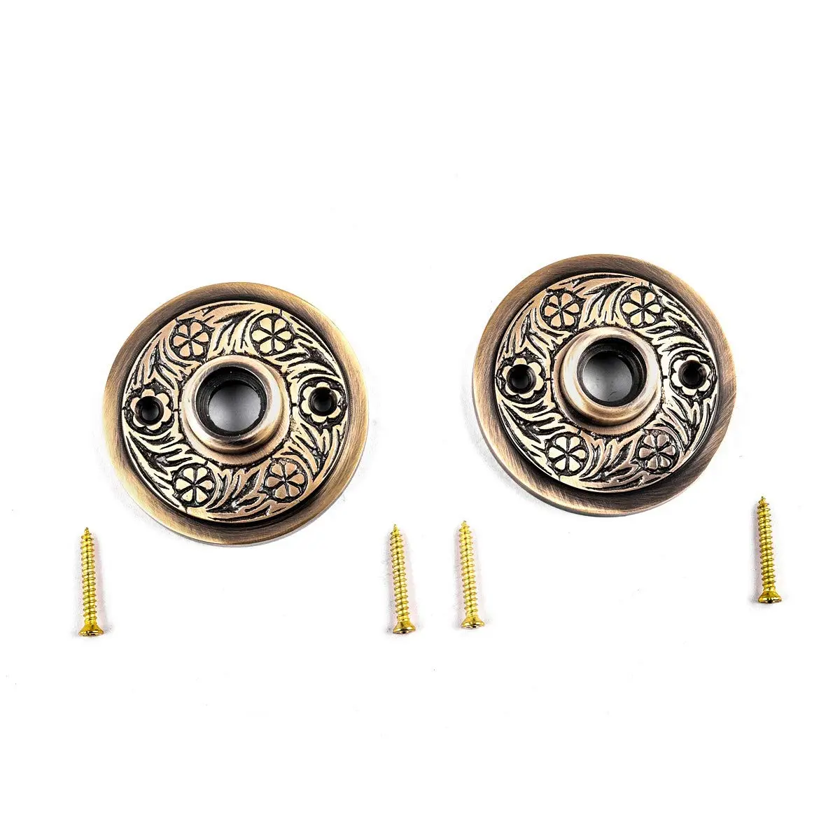 Renovators Supply Victorian Knob Rosettes Antique Brass 2-7/16 in. | Elegant Brass Door Decor for Passage Use - view 8
