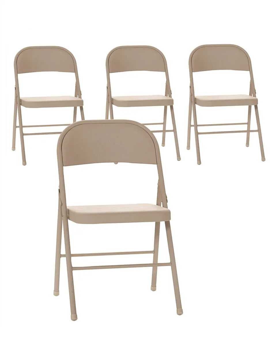 Cosco All Steel Folding Chair Antique Linen | Durable, Space-Saving Seating (70-120 chars) - view 4