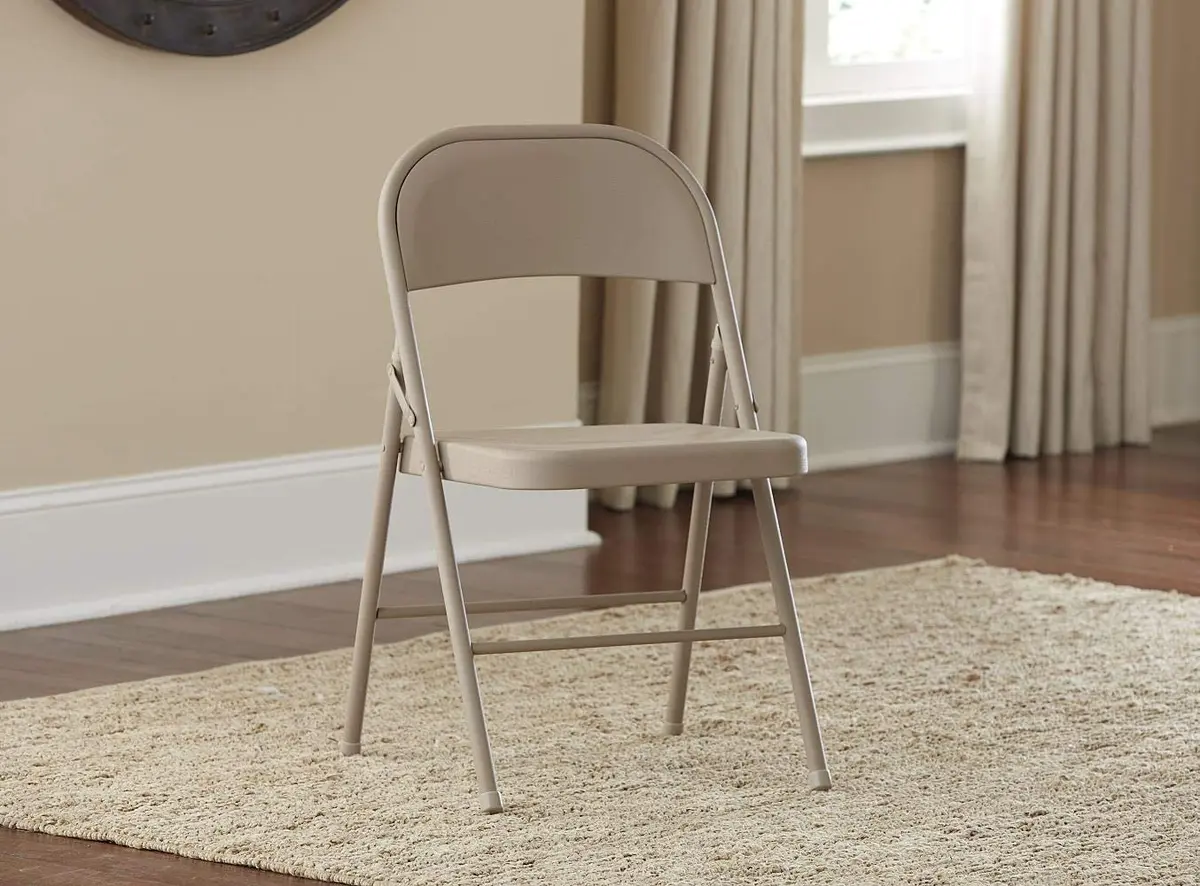 Cosco All Steel Folding Chair Antique Linen | Durable, Space-Saving Seating (70-120 chars) - view 5