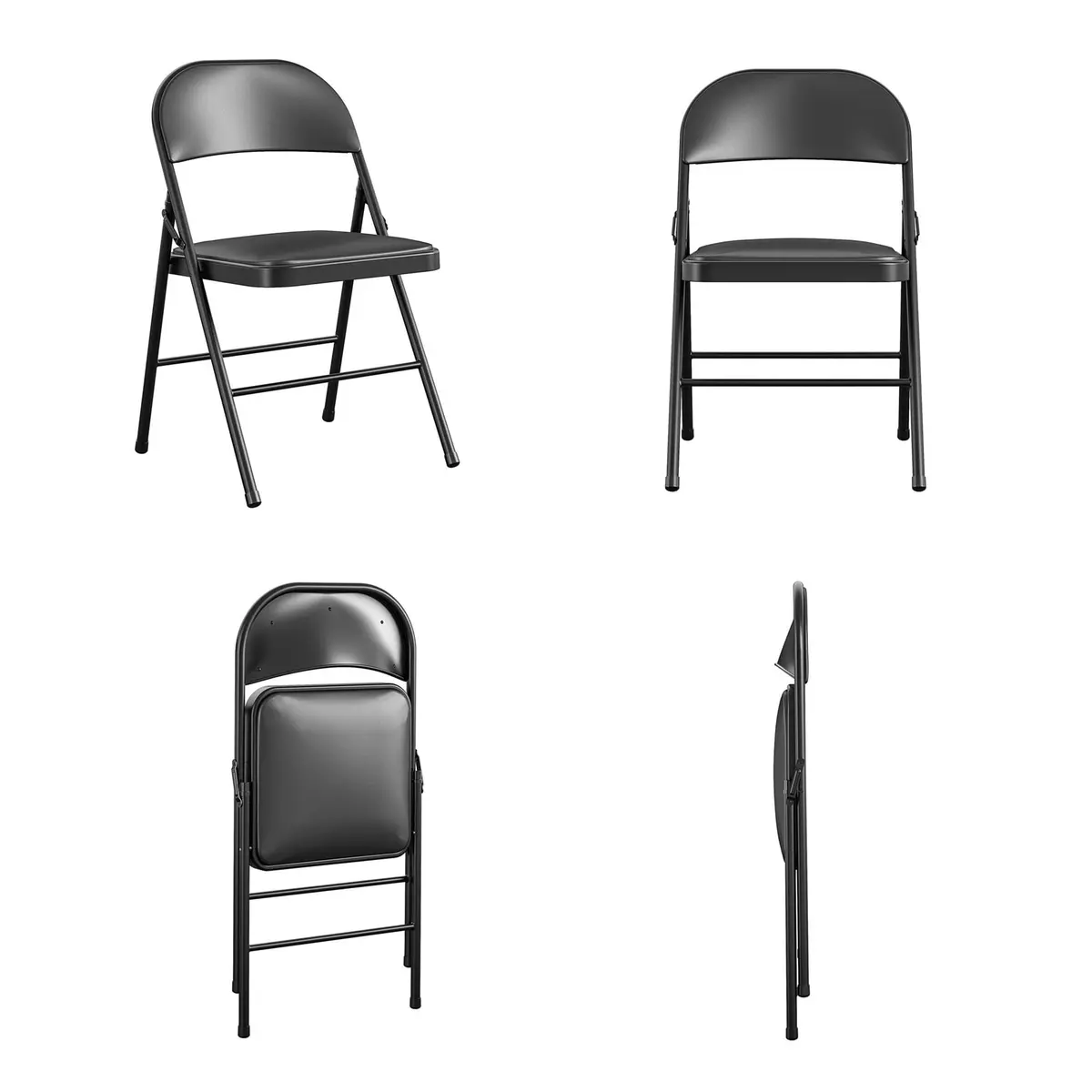 Cosco Vinyl Folding Chair 4 Pack Black | Compact, Heavy-Duty, Easy Storage - view 2
