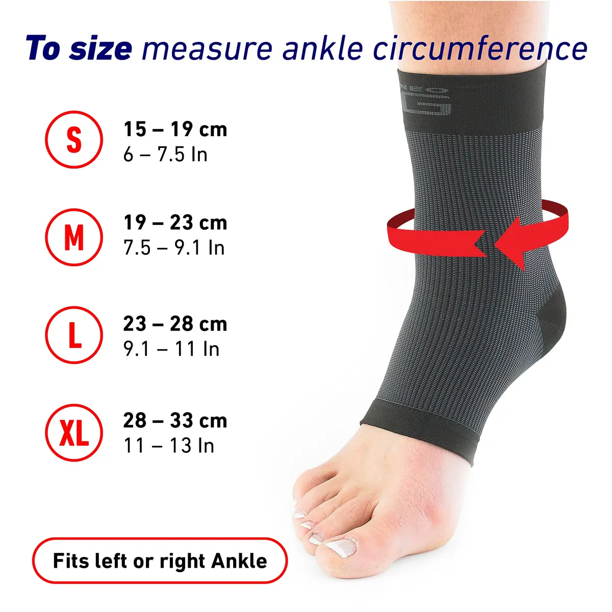 Neo-G Airflow Ankle Compression Sleeve | Support for Weak Ankles & Tendonitis, Breathable, Lightweight, Black, L - view 6