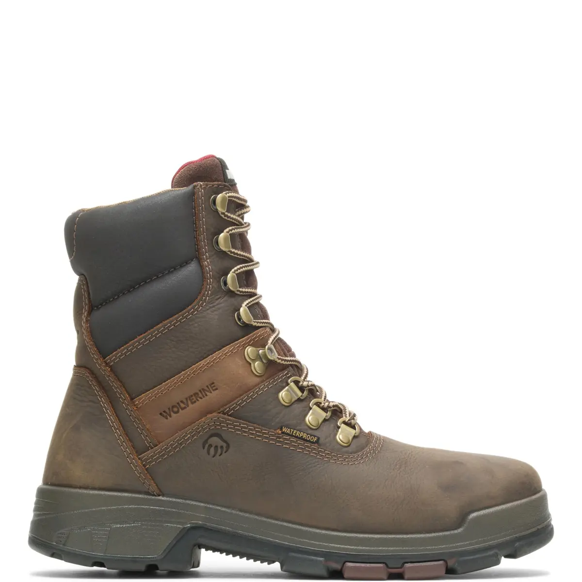 Wolverine Men's Cabor Waterproof 8" Work Boot, Dark Brown, 7.5 XW US | Composite Toe, Waterproof Leather - main product image