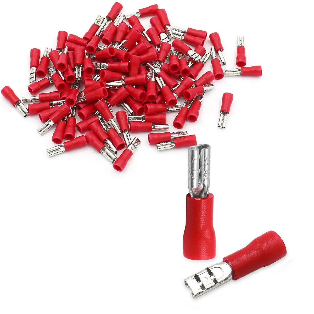 Baomain Female Spade Terminals 0.11" | Insulated, 22-16 AWG, 200-Pack for Automotive & DIY (100-120 chars) - main product image