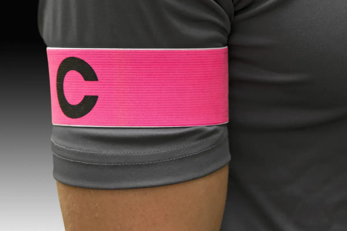 Kwik Goal Captain "C" Arm Band, Pink | 2" Wide, Velcro Closure, One Size - view 3