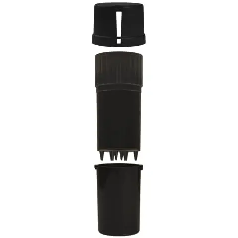 Medtainer Black Storage Container with Built-In Grinder | 4.5cm (1.6") x 9cm (3.6") - view 2