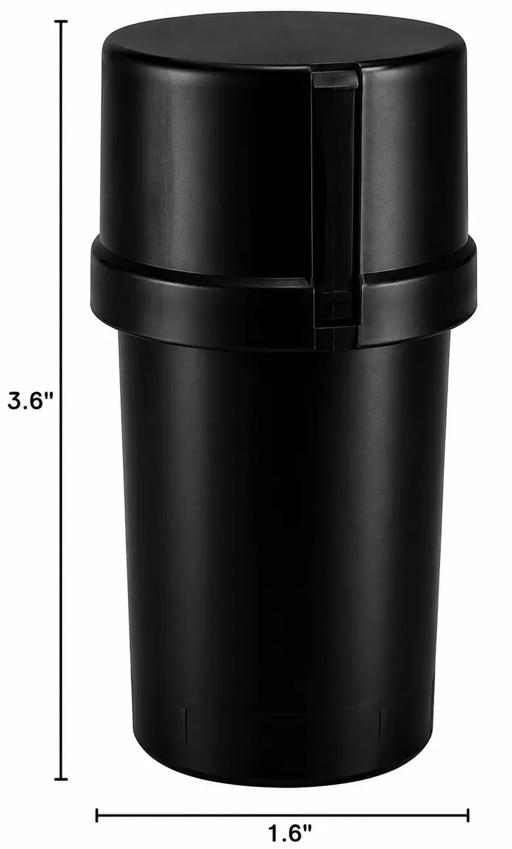 Medtainer Black Storage Container with Built-In Grinder | 4.5cm (1.6") x 9cm (3.6") - view 4