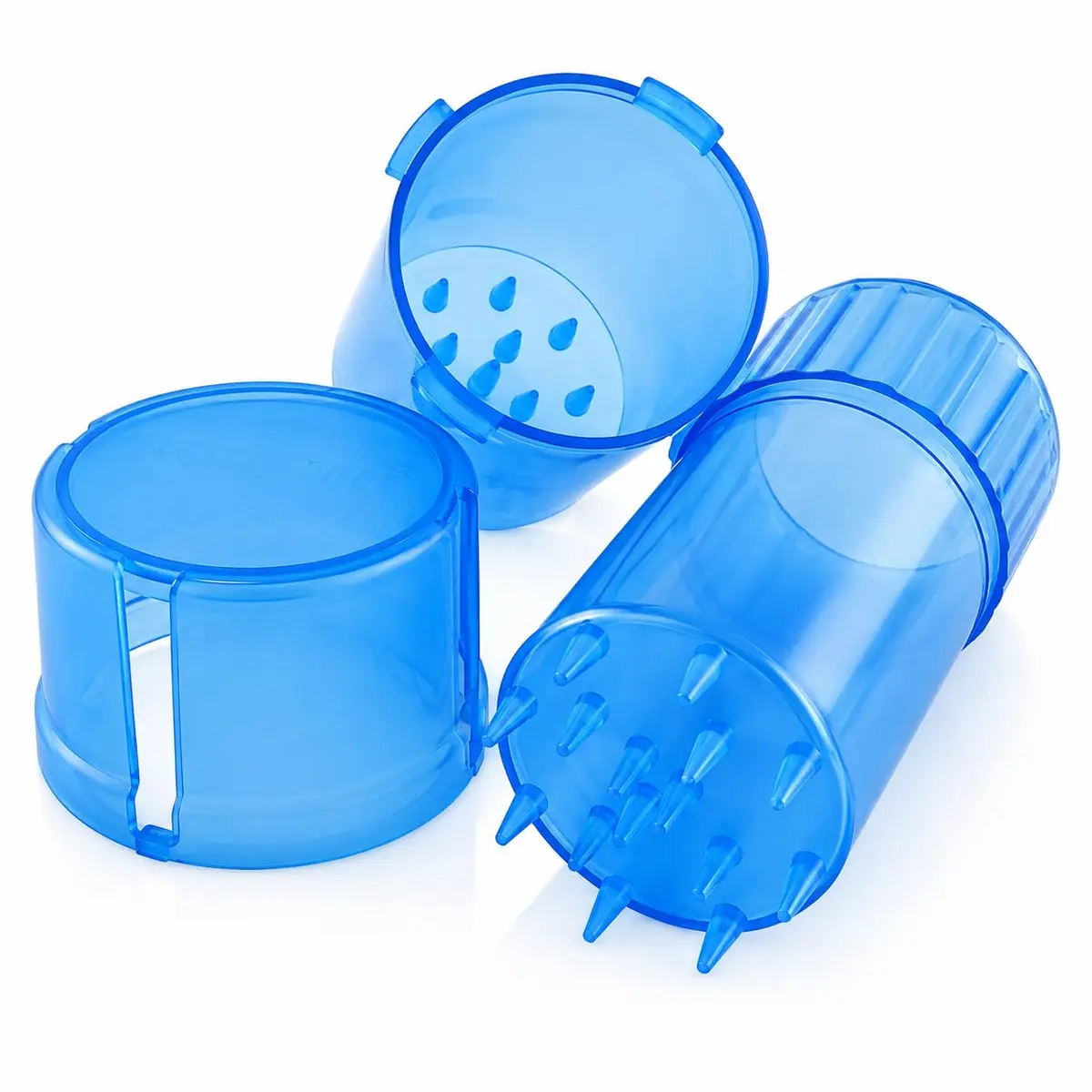 Medtainer Translucent Blue Large 2-in-1 Storage Container with Built-In Grinder (15.8 cm x 6.9 cm x 4.7 cm) | Airtight Watertight Medical-Grade Plastic - view 5