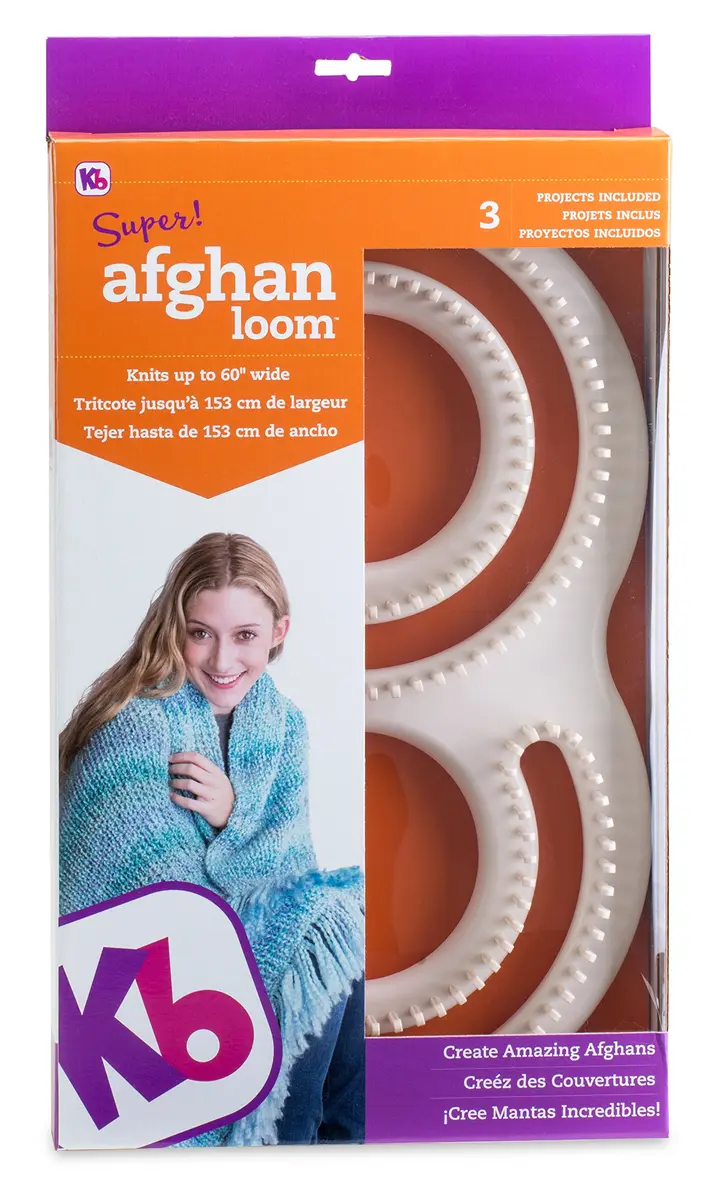 Authentic Knitting Board Afghan Knitting Loom for Blankets, S-Shaped 198-Peg Loom | Knit Blankets Up to 60" Wide - main product image