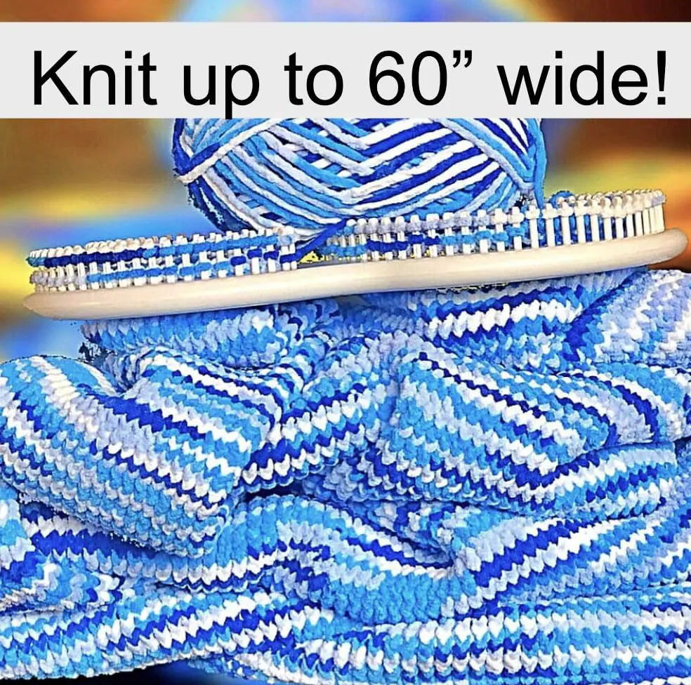 Authentic Knitting Board Afghan Knitting Loom for Blankets, S-Shaped 198-Peg Loom | Knit Blankets Up to 60" Wide - view 2
