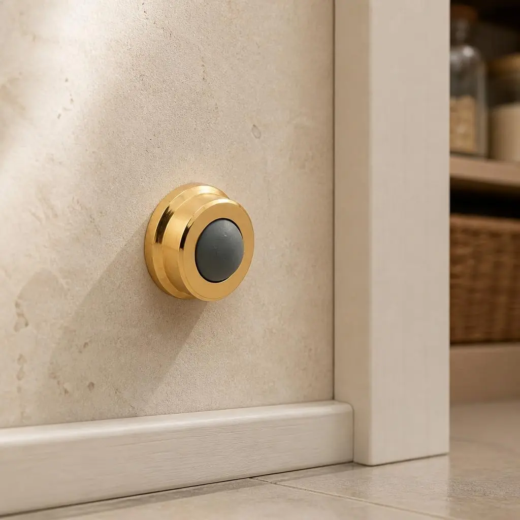 Prime-Line J 4570 Wall Stop Brass 1 In. | Protects Walls & Doors (70-120 chars) - view 4