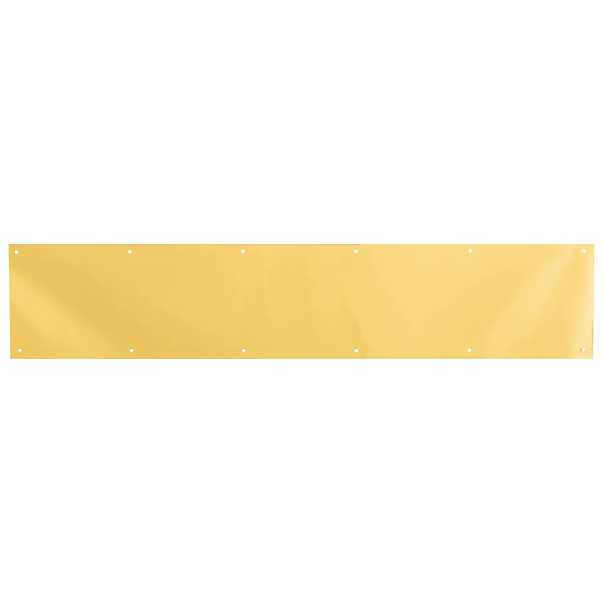 Prime-Line J 4703 6 in. x 34 in. Aluminum Door Kick Plate | Polished Brass Finish, Pre-Punched Mounting Holes - main product image