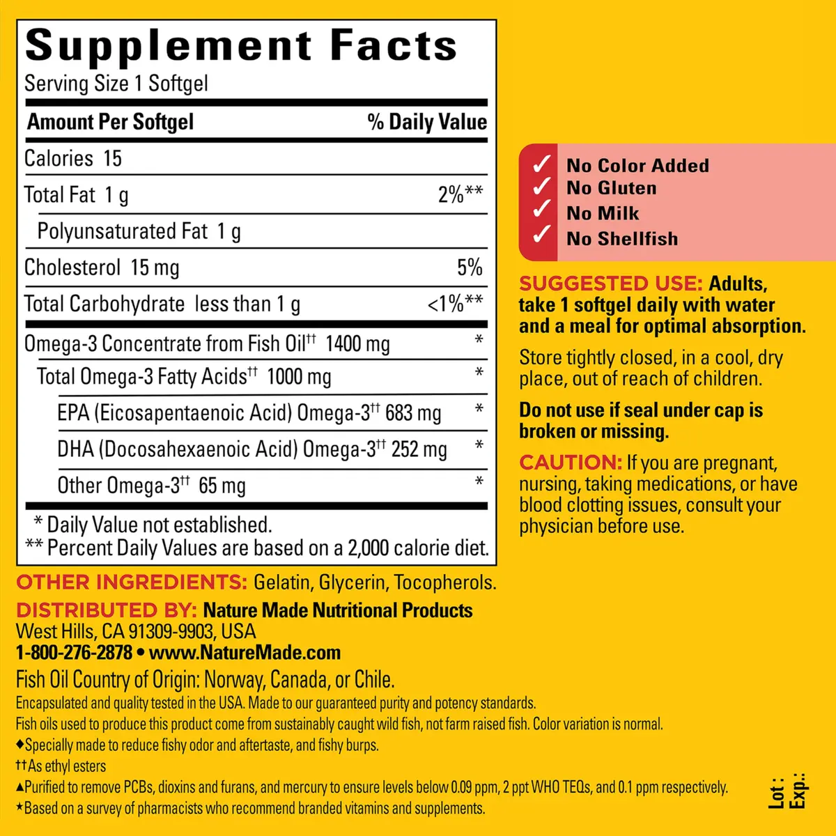 Nature Made Burp Less Ultra Omega 3 Fish Oil 1400mg Softgels, 90 Count | Supports Heart, Brain & Eye Health - view 7