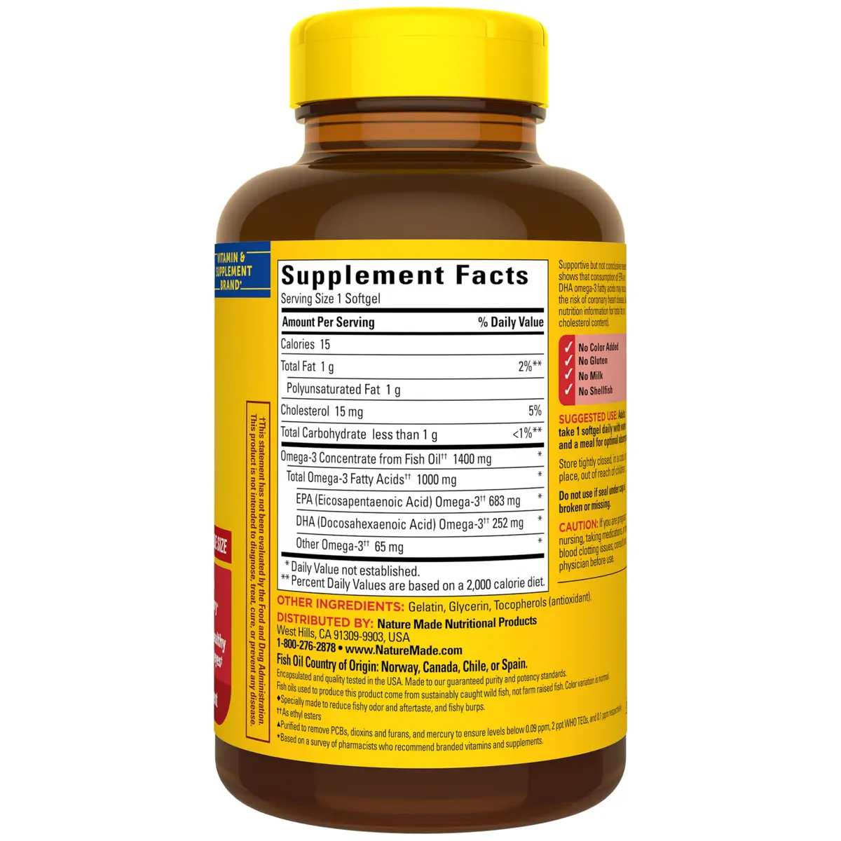 Nature Made Burp Less Ultra Omega 3 Fish Oil 1400mg Softgels, 90 Count | Supports Heart, Brain & Eye Health - view 8