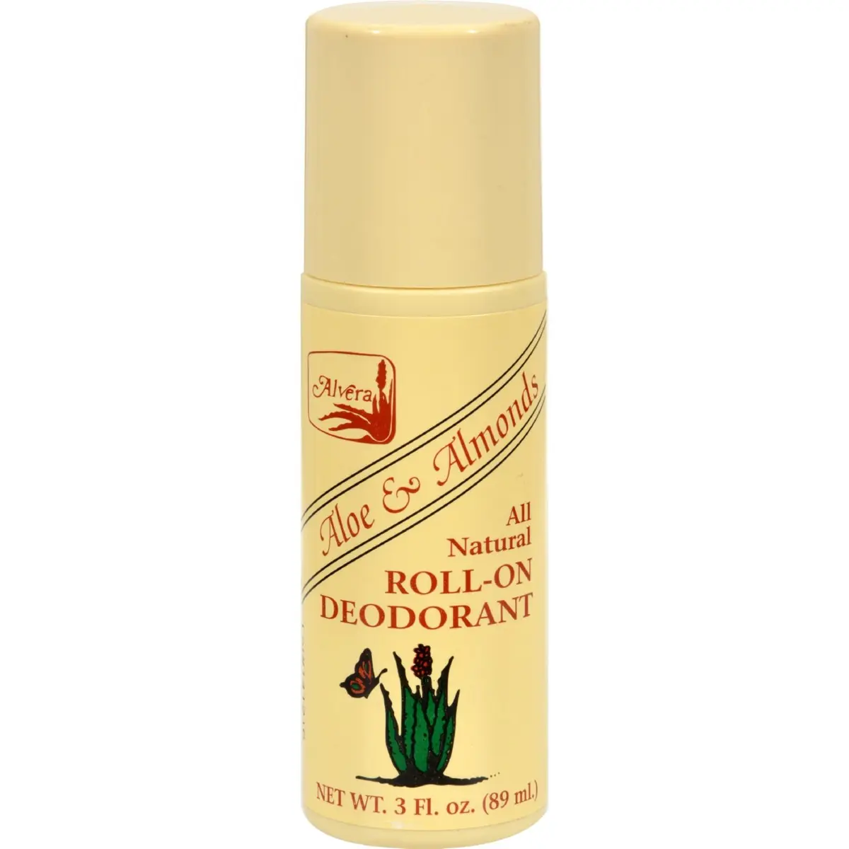 Alvera All Natural Roll-On Deodorant Aloe & Almonds 89 ml | Long-Lasting Natural Protection - main product image