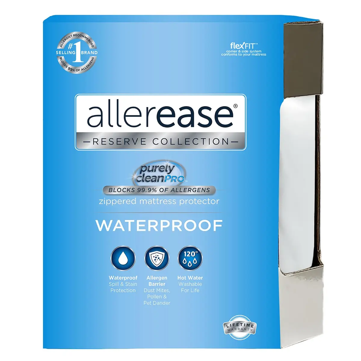 Aller-Ease Waterproof Allergy Defense Zippered Mattress Protector Twin 77.5 x 39 x 10 inches (196 x 99 x 25 cm) | Blocks Dust Mites, Pollen, Pet Dander - main product image