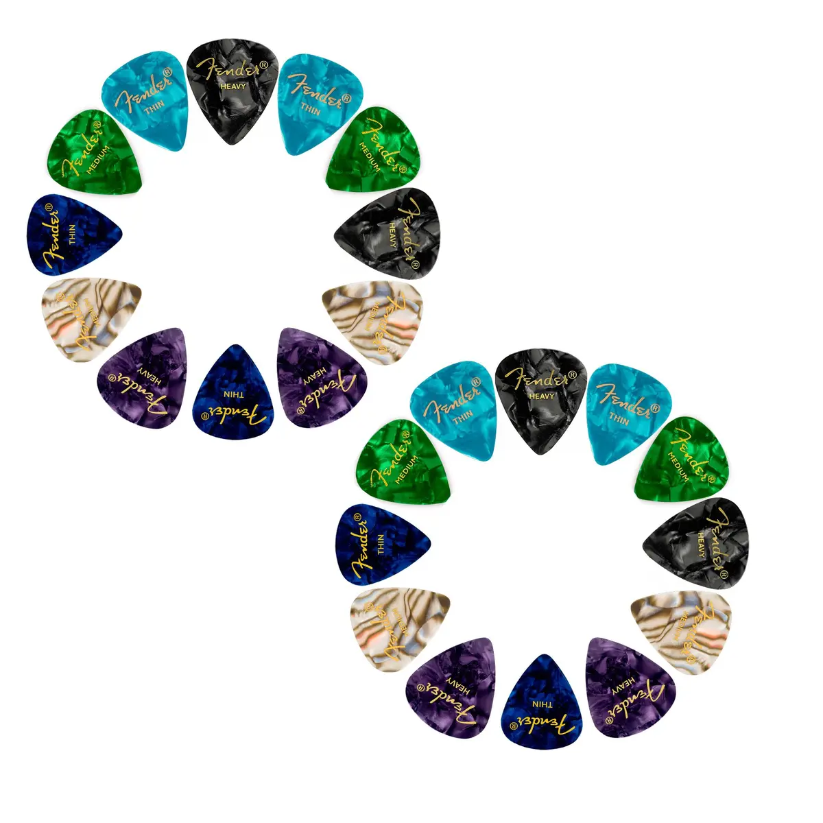 Fender Premium Guitar Picks Sampler 24 Pack | Includes Thin, Medium & Heavy Gauges for Versatile Play - main product image
