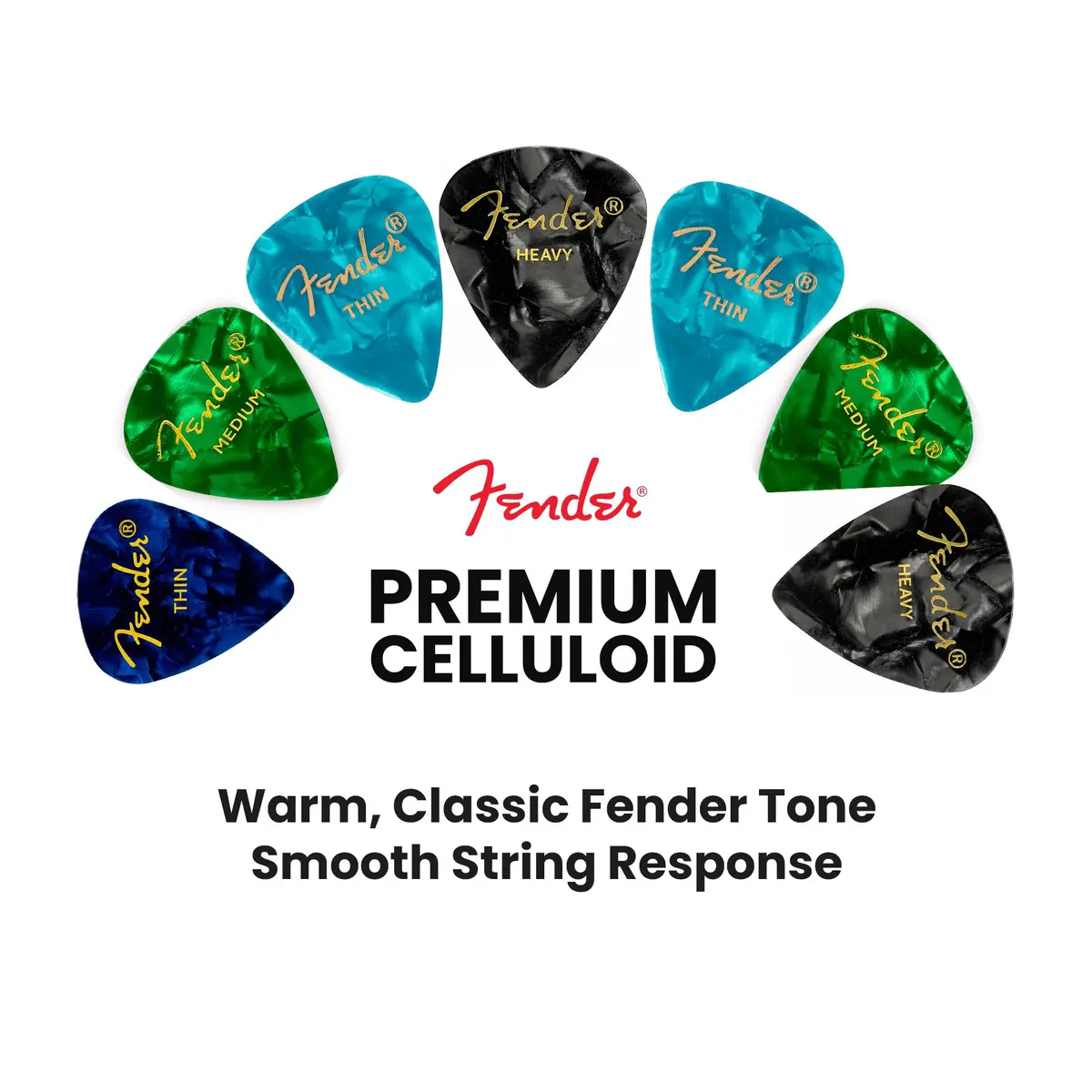 Fender Premium Guitar Picks Sampler 24 Pack | Includes Thin, Medium & Heavy Gauges for Versatile Play - view 4