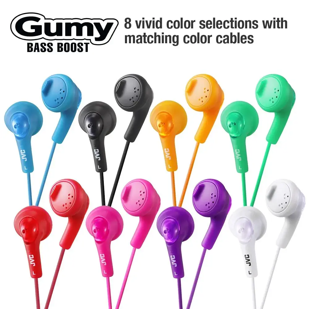 JVC Gumy Earbud Headphones Violet | Powerful Sound with 13.5mm Neodymium Drivers - view 2