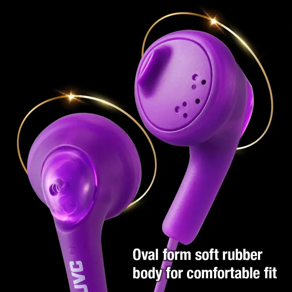 JVC Gumy Earbud Headphones Violet | Powerful Sound with 13.5mm Neodymium Drivers - view 3