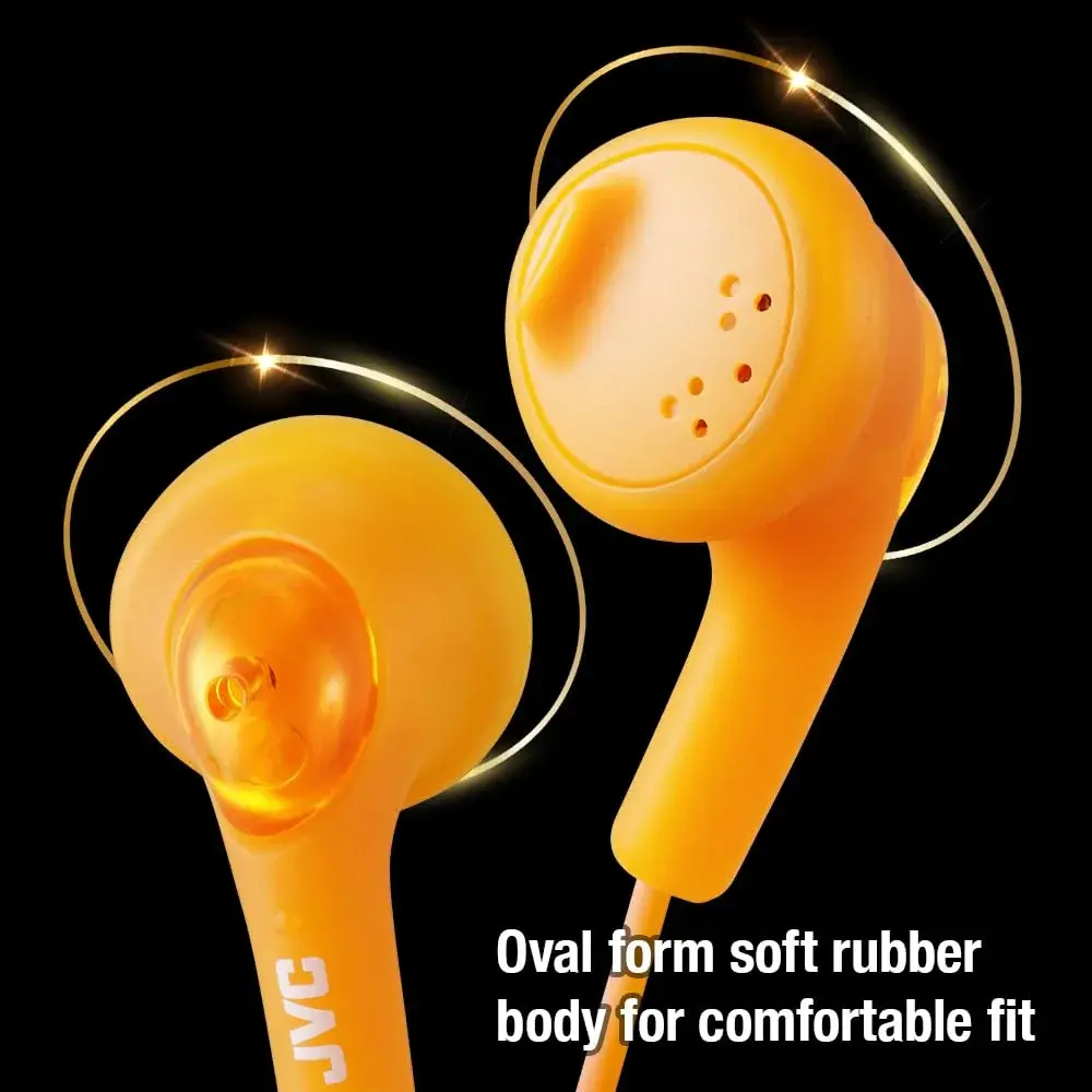 JVC Gumy Ear Bud Headphones Orange | 13.5mm Dynamic Driver, 108dB Sensitivity - view 3