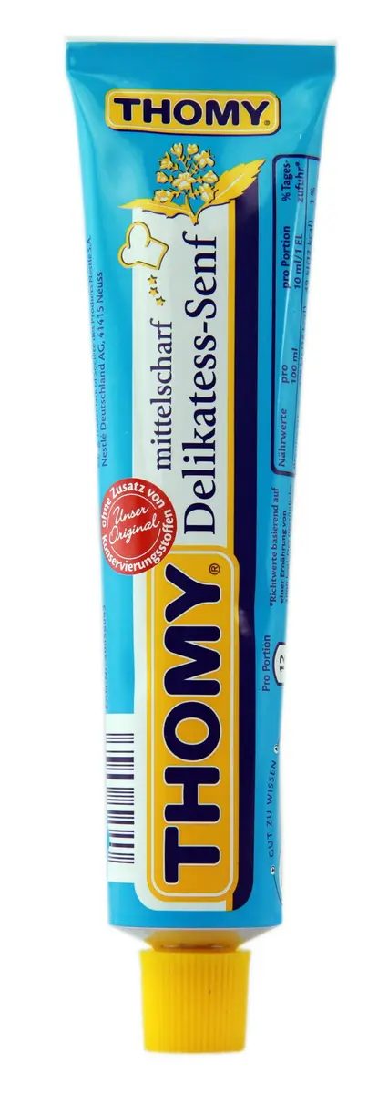 Thomy Medium Mustard Paste 3x100ml | Gluten-Free, German Cuisine - main product image