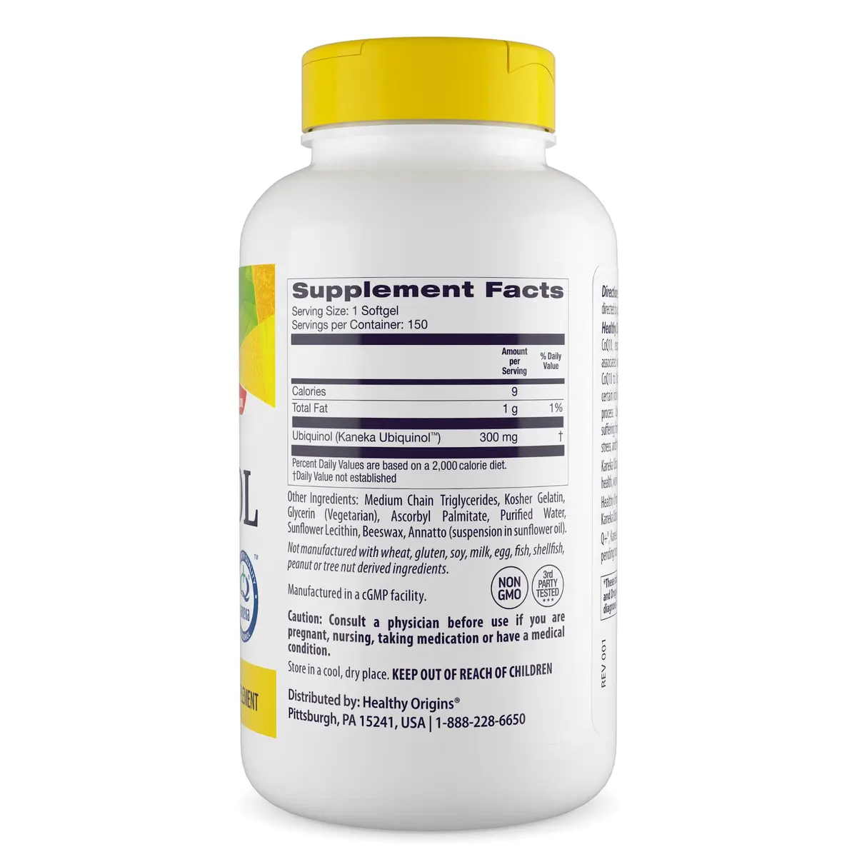 Healthy Origins Ubiquinol CoQ10 300 mg | Non-GMO, 150 Softgels for Heart & Energy Support - view 2