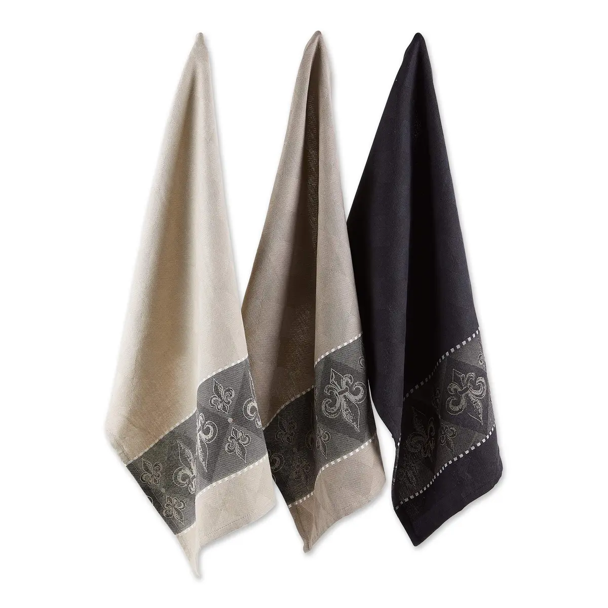 DII Cotton French Jacquard Dish Towels Set of 3 | Elegant Kitchen Decor & Absorbent (70-120 chars) - main product image