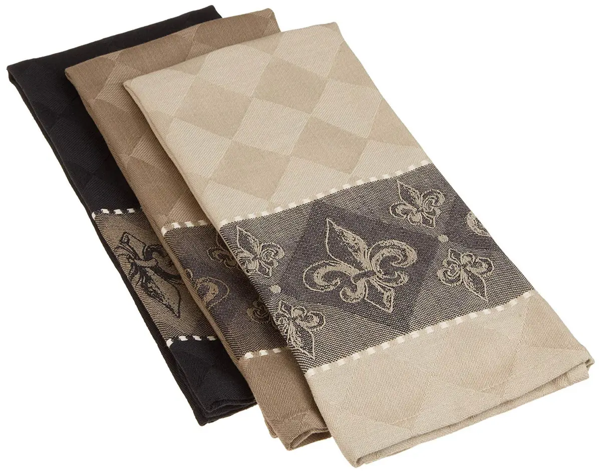 DII Cotton French Jacquard Dish Towels Set of 3 | Elegant Kitchen Decor & Absorbent (70-120 chars) - view 2