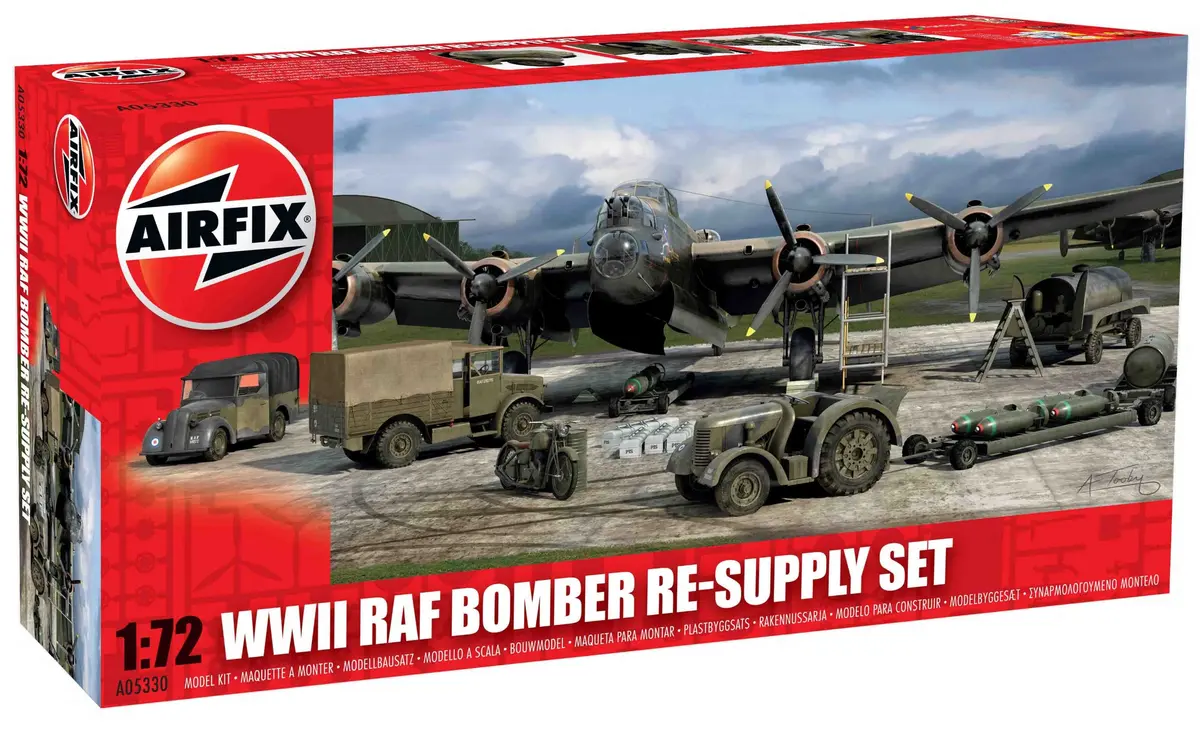 Airfix WWII RAF Bomber Re-Supply Set 1:72 Scale | Authentic Military Diorama Kit - main product image