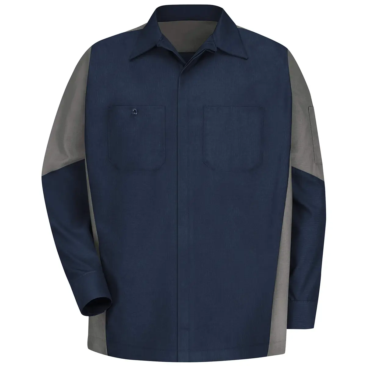 Red Kap Long Sleeve Two-Tone Crew Shirt Navy/Grey Large | Durable Workwear with Comfort (120 chars) - view 2