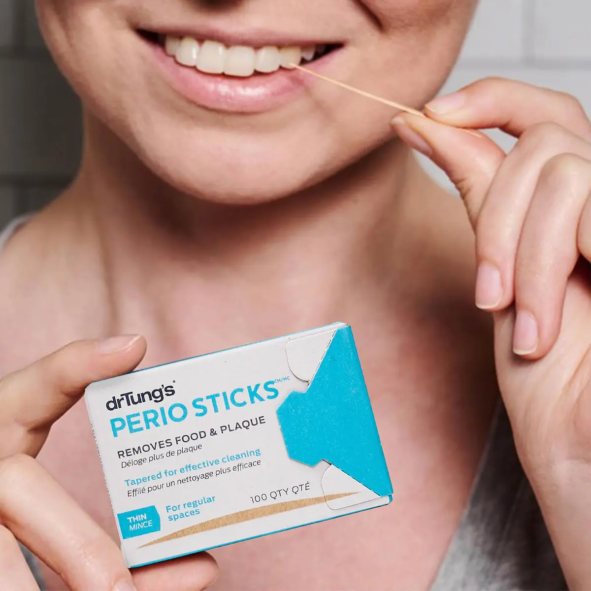 drTung's Perio Sticks Dental Floss Picks - Thin, 600 Count (6x100) | Gentle Gum Cleaning & Plaque Removal - view 6