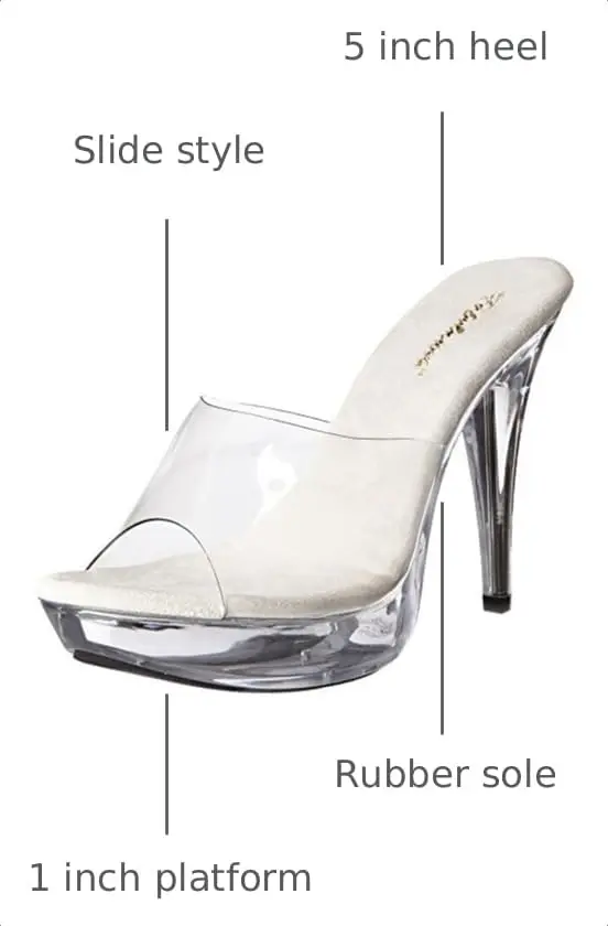 Fabulicious Women's Cocktail-501 Platform Slide Clear/Clear | 5" Heel & 1" Platform for Special Occasions - view 4