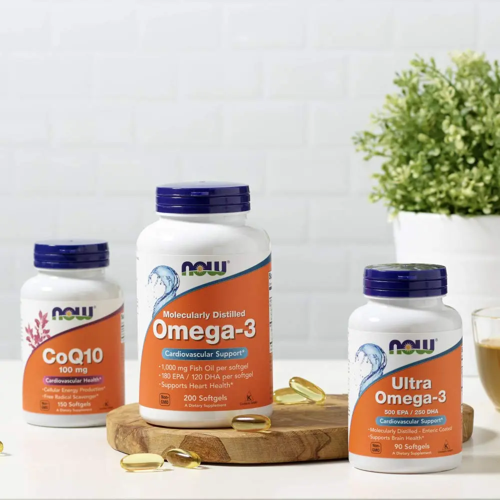NOW Foods Ultra Omega-3 500 EPA/250 DHA 180 Softgels | Supports Brain & Heart - view 4