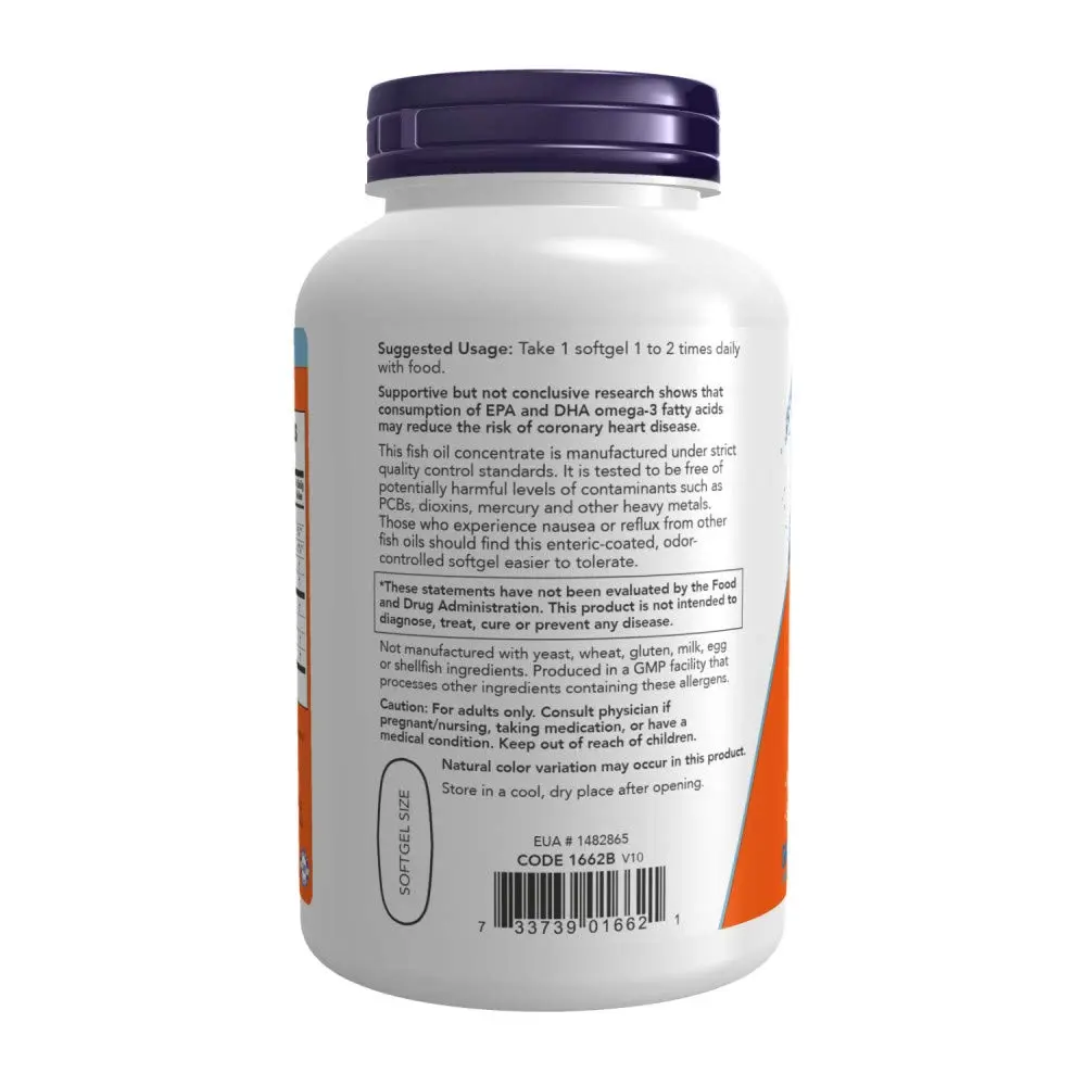NOW Foods Ultra Omega-3 500 EPA/250 DHA 180 Softgels | Supports Brain & Heart - view 2