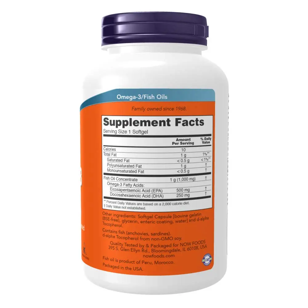 NOW Foods Ultra Omega-3 500 EPA/250 DHA 180 Softgels | Supports Brain & Heart - view 3