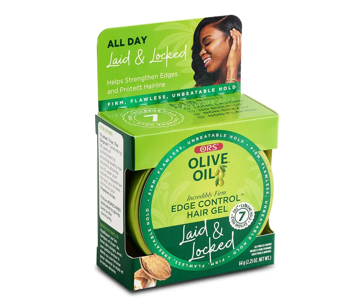 ORS Olive Oil Edge Control Hair Gel with Sweet Almond Oil 65ml (2.25 oz) | Extra Hold for All Hair Textures - main product image