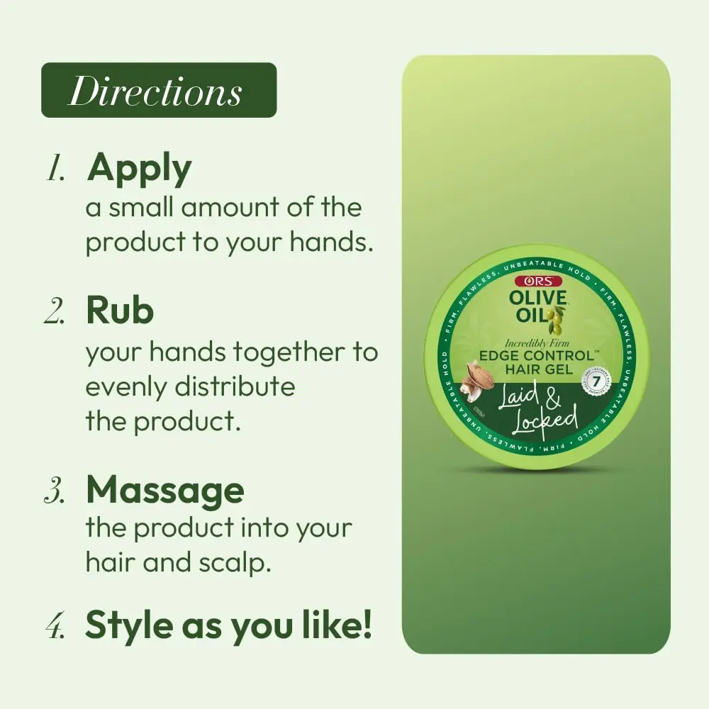ORS Olive Oil Edge Control Hair Gel with Sweet Almond Oil 65ml (2.25 oz) | Extra Hold for All Hair Textures - view 10