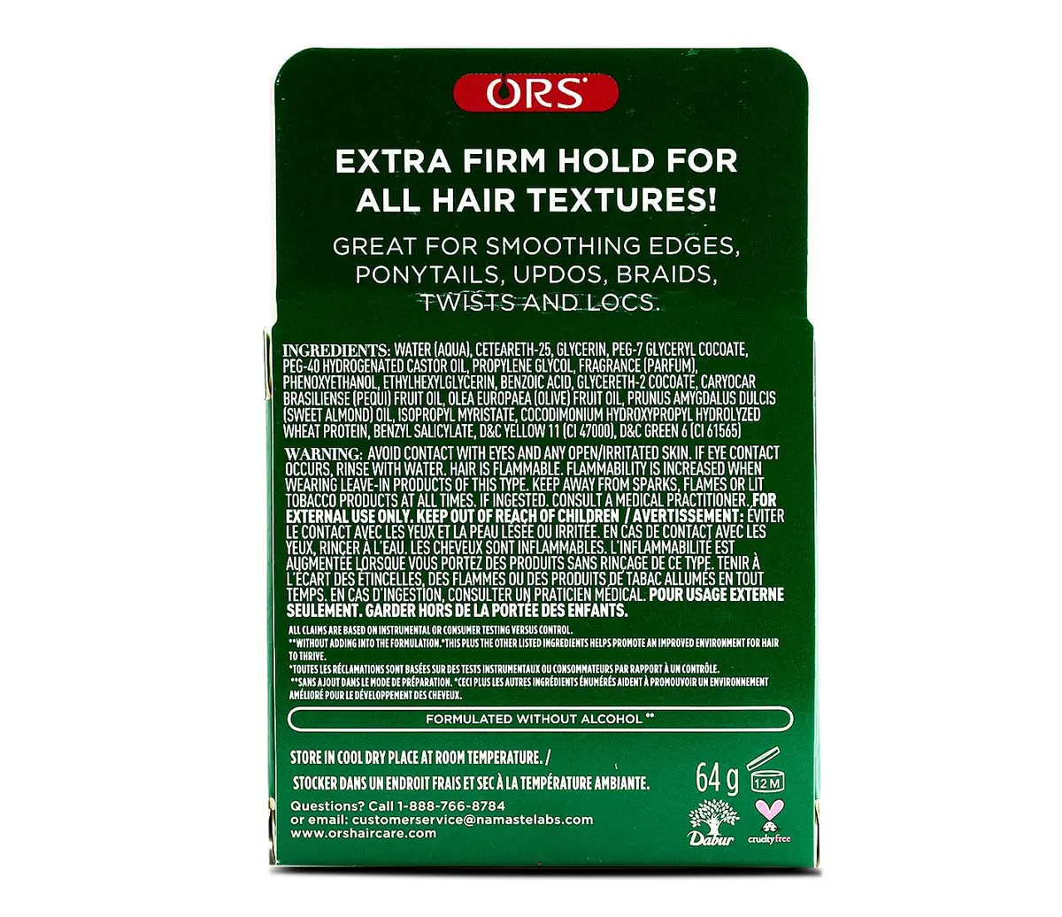 ORS Olive Oil Edge Control Hair Gel with Sweet Almond Oil 65ml (2.25 oz) | Extra Hold for All Hair Textures - view 2