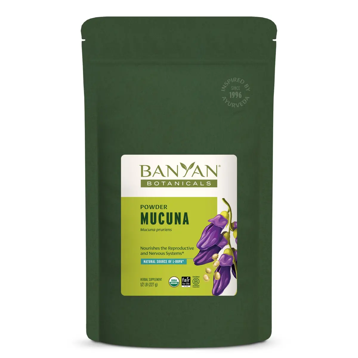 Banyan Botanicals Kapikacchu Powder 8 Ounce | USDA Organic Mucuna pruriens for Nervous & Reproductive Support - main product image