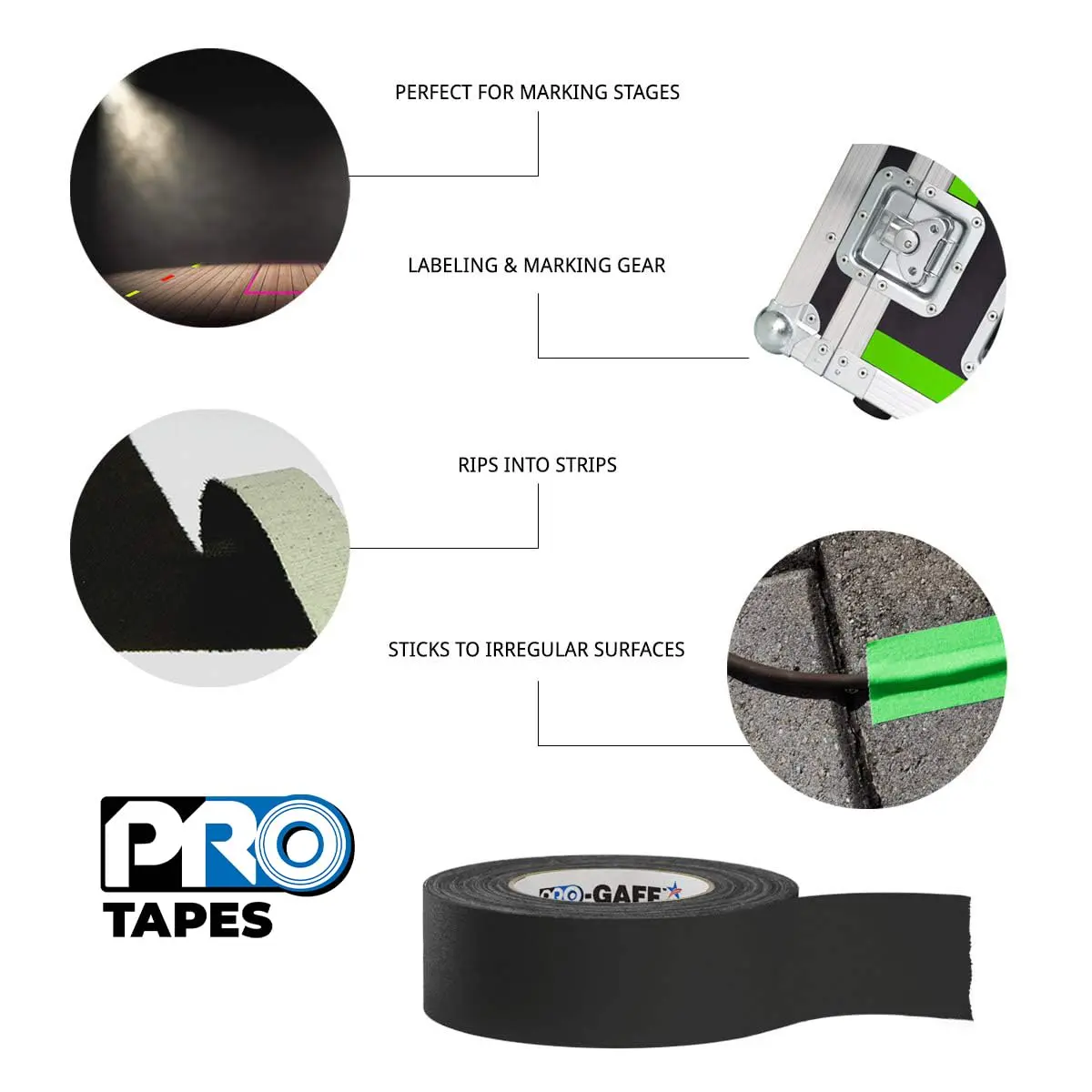 Pro Gaff Premium Matte Cloth Gaffer's Tape 1" | 55 yds, Brown, Rubber Adhesive - view 2