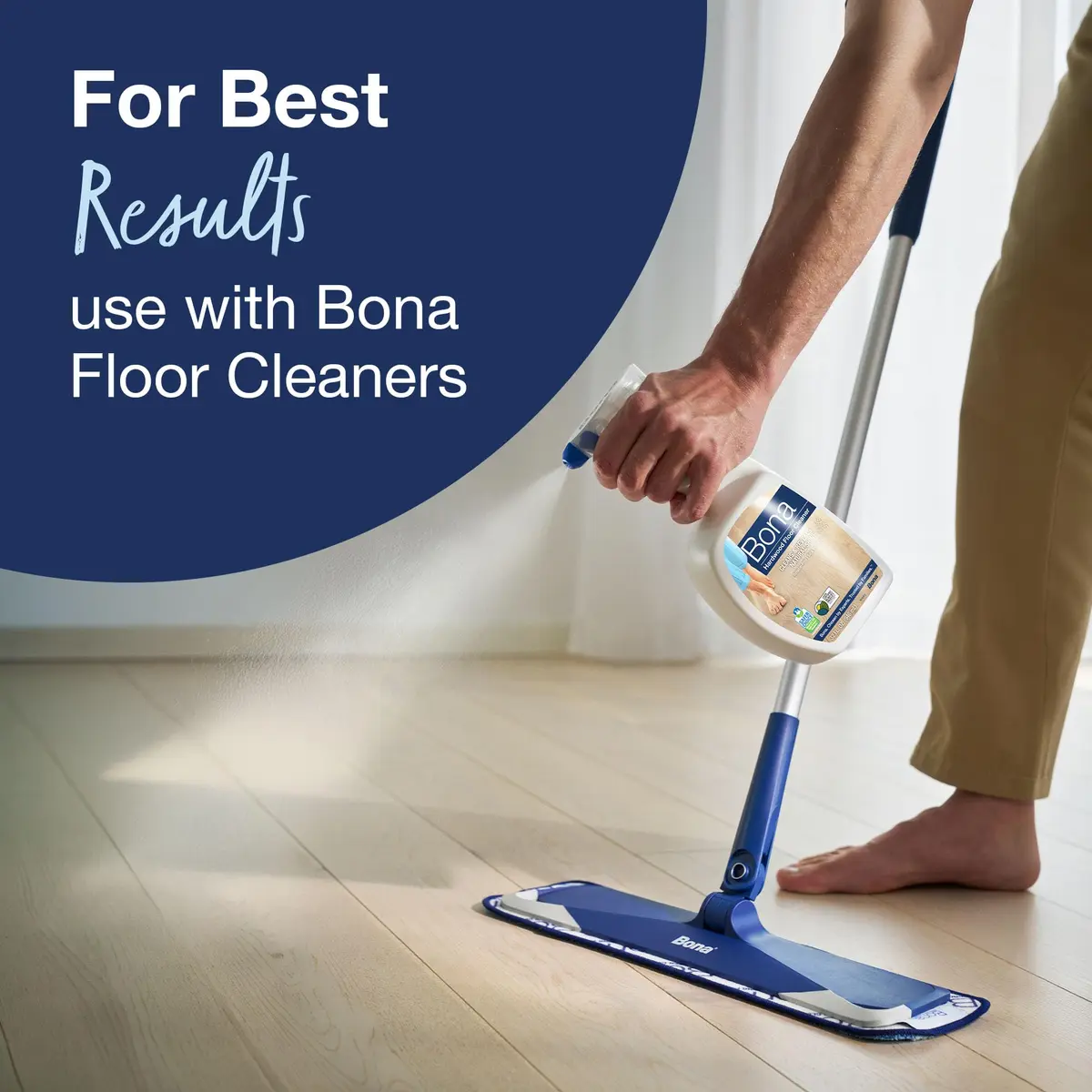 Bona Microfiber Sweep & Clean Mop for Multi-Surface Floors | Versatile, Adjustable, Reusable - view 5