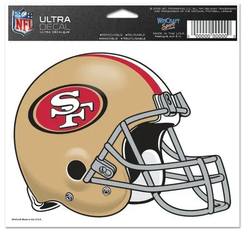 WinCraft San Francisco 49ers Team Logo 5"x6" NFL Helmet Decal | Removable Vinyl, Indoor & Outdoor Use - main product image