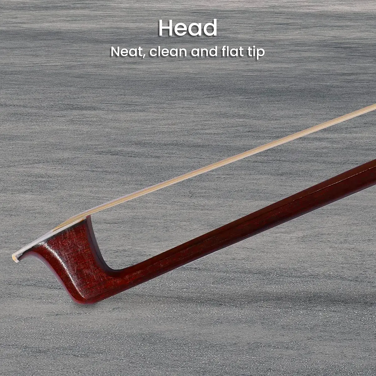 adm 4/4 Full Size Student Violin Bow with Horsehair, Brazilwood, Ebony Frog, Pearl Eye, Pearl Slide, Brown - view 3