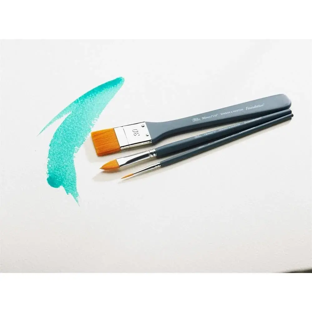 Winsor & Newton Foundation Synthetic Acrylic Brush Set, 6 Brushes (2 Round, 2 Filbert, 2 Flat) | Ideal for Acrylics & Oils - view 4