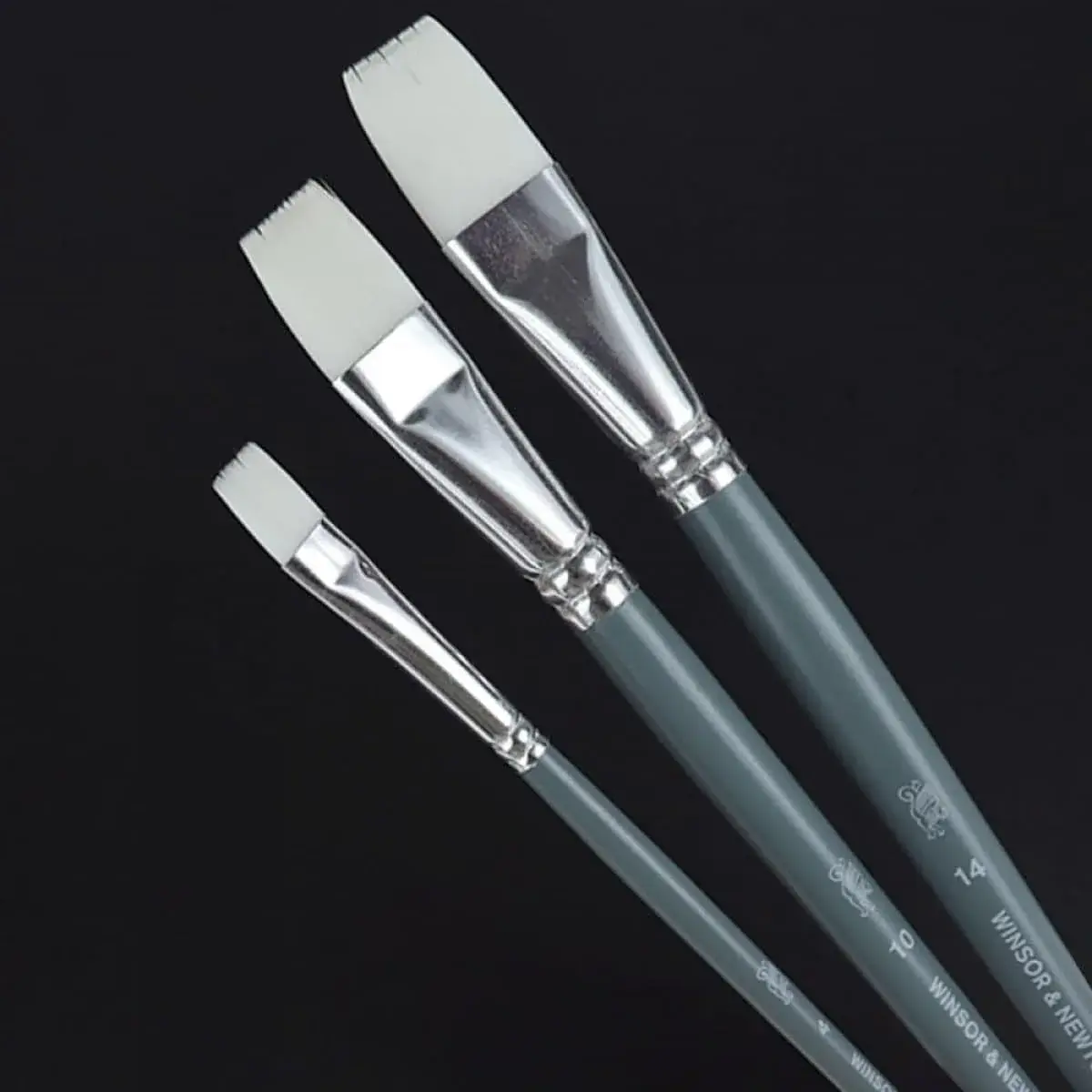 Winsor & Newton Foundation Acrylic Brush Set Long Handle 6 Pack | Synthetic Bristles for Acrylic & Oil Painting - view 2