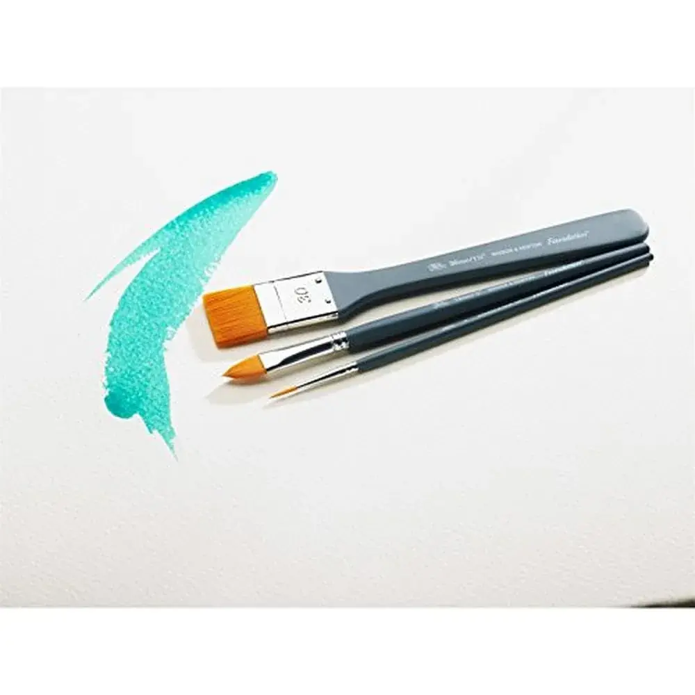 Winsor & Newton Foundation Acrylic Brush Set, SH, 3 Pack | Synthetic Bristles for Acrylic & Oil Painting - view 4