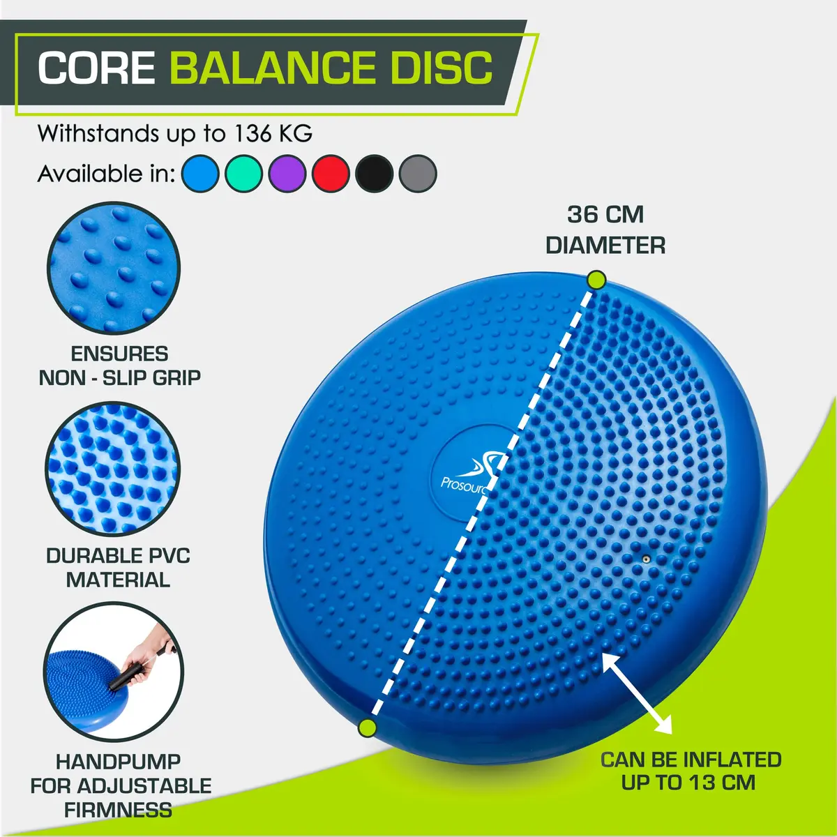 ProSource Core Balance Disc Trainer 14" Blue | Core Stability & Balance Exercise Tool - view 3